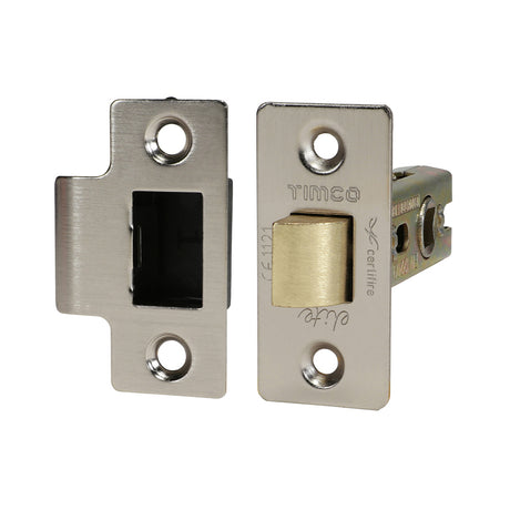 This is an image showing TIMCO Tubular Latch - Satin Nickel - 67 case / 45 backset - 1 Each Plain Bag available from T.H Wiggans Ironmongery in Kendal, quick delivery at discounted prices.