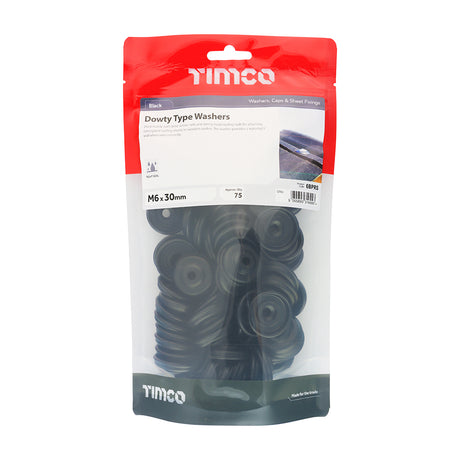 This is an image showing TIMCO Dowty Type Washers - M6 x 30mm - 75 Pieces TIMbag available from T.H Wiggans Ironmongery in Kendal, quick delivery at discounted prices.