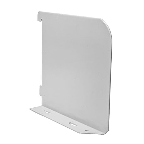 This is an image showing TIMCO Twin Slot Shelf End - White - 150mm - 1 Each Bag available from T.H Wiggans Ironmongery in Kendal, quick delivery at discounted prices.