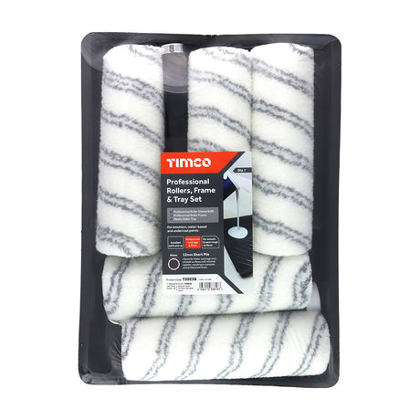 This is an image showing TIMCO Professional Roller Frame & Tray Set - 9" - 7 Pieces Bag available from T.H Wiggans Ironmongery in Kendal, quick delivery at discounted prices.