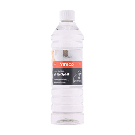 This is an image showing TIMCO Low Odour White Spirit - 750ml - 1 Each Bottle available from T.H Wiggans Ironmongery in Kendal, quick delivery at discounted prices.