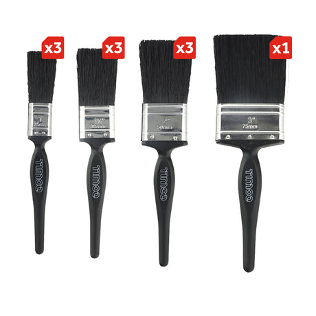 This is an image showing TIMCO Contractors Mixed Paint Brush Set - 10pcs - 10 Pieces Clamshell available from T.H Wiggans Ironmongery in Kendal, quick delivery at discounted prices.