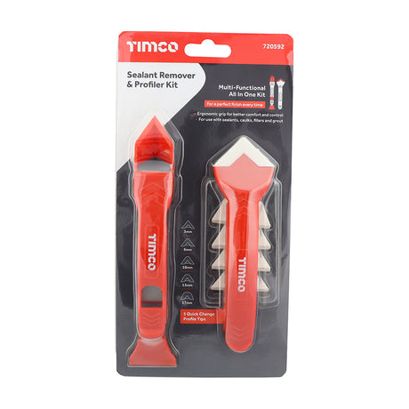 This is an image showing TIMCO Sealant Remover and Profiler Kit - 7pcs - 7 Pieces Backing Card available from T.H Wiggans Ironmongery in Kendal, quick delivery at discounted prices.