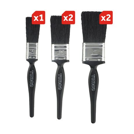 This is an image showing TIMCO Contractors Mixed Paint Brush Set - 5pcs - 5 Pieces Clamshell available from T.H Wiggans Ironmongery in Kendal, quick delivery at discounted prices.