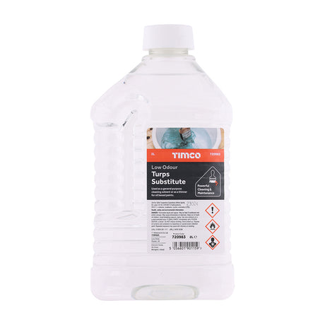 This is an image showing TIMCO Low Odour Turps Substitute - 2L - 1 Each Bottle available from T.H Wiggans Ironmongery in Kendal, quick delivery at discounted prices.