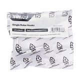 This is an image showing TIMCO Single Robe Hook - Satin Anodised Aluminium - 47 x 19 - 2 Pieces Bag available from T.H Wiggans Ironmongery in Kendal, quick delivery at discounted prices.