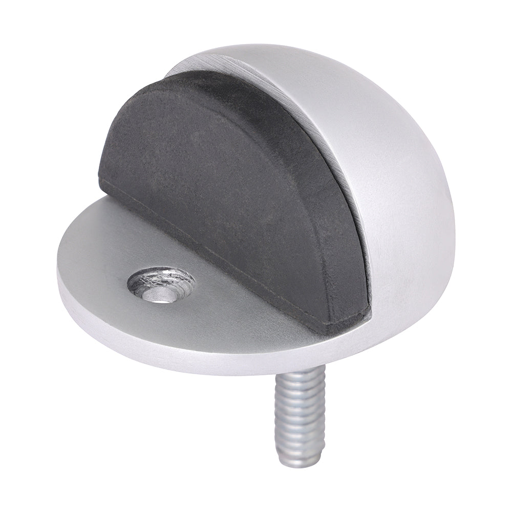 This is an image showing TIMCO Oval Door Stop - Satin Anodised Aluminium - 50mm - 1 Each Bag available from T.H Wiggans Ironmongery in Kendal, quick delivery at discounted prices.