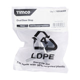 This is an image showing TIMCO Oval Door Stop - Satin Anodised Aluminium - 50mm - 1 Each Bag available from T.H Wiggans Ironmongery in Kendal, quick delivery at discounted prices.