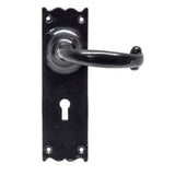 This is an image of From The Anvil - Black Cottage Lever Lock Set available to order from T.H Wiggans Architectural Ironmongery in Kendal, quick delivery and discounted prices.