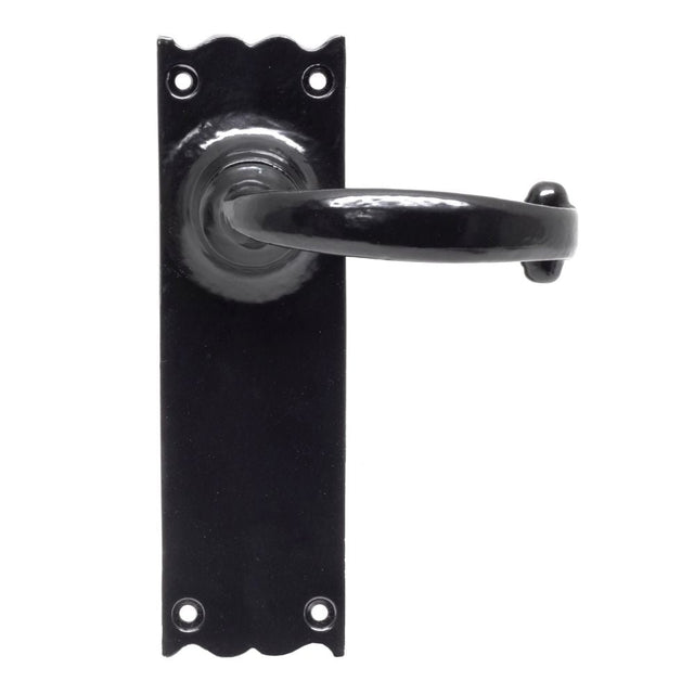 This is an image of From The Anvil - Black Cottage Lever Latch Set available to order from T.H Wiggans Architectural Ironmongery in Kendal, quick delivery and discounted prices.