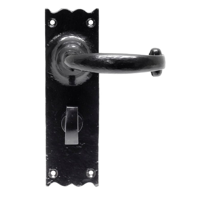 This is an image of From The Anvil - Black Cottage Lever Bathroom Set available to order from T.H Wiggans Architectural Ironmongery in Kendal, quick delivery and discounted prices.