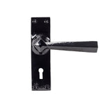 This is an image of From The Anvil - Black Straight Lever Lock Set available to order from T.H Wiggans Architectural Ironmongery in Kendal, quick delivery and discounted prices.