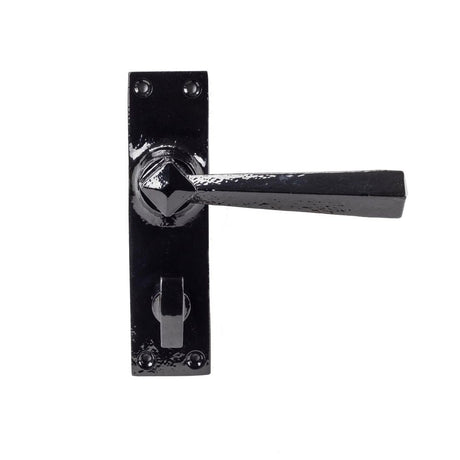 This is an image of From The Anvil - Black Straight Lever Bathroom Set available to order from T.H Wiggans Architectural Ironmongery in Kendal, quick delivery and discounted prices.