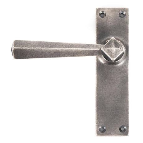 This is an image of From The Anvil - Antique Pewter Straight Lever Latch Set available to order from T.H Wiggans Architectural Ironmongery in Kendal, quick delivery and discounted prices.