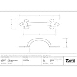 This is an image showing From The Anvil - Black Cast 6" Fleur De Lys Pull Handle available from trade door handles, quick delivery and discounted prices