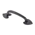 This is an image showing From The Anvil - Black Cast 8" Gothic Pull Handle available from T.H Wiggans Architectural Ironmongery in Kendal, quick delivery and discounted prices