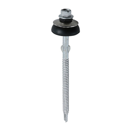 This is an image showing TIMCO Metal Construction Fibre Cement Board to Light Section Screws - Hex - Self-Drilling - Exterior - Silver Organic - 6.3 x 110 - 50 Pieces Box available from T.H Wiggans Ironmongery in Kendal, quick delivery at discounted prices.