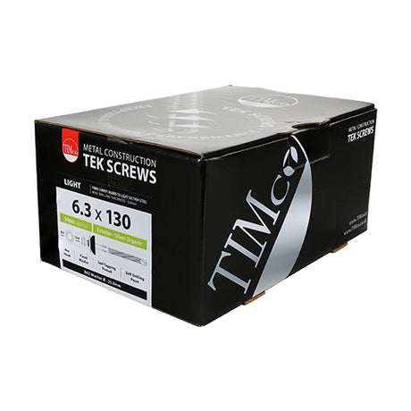 This is an image showing TIMCO Metal Construction Fibre Cement Board to Light Section Screws - Hex - Self-Drilling - Exterior - Silver Organic - 6.3 x 110 - 50 Pieces Box available from T.H Wiggans Ironmongery in Kendal, quick delivery at discounted prices.