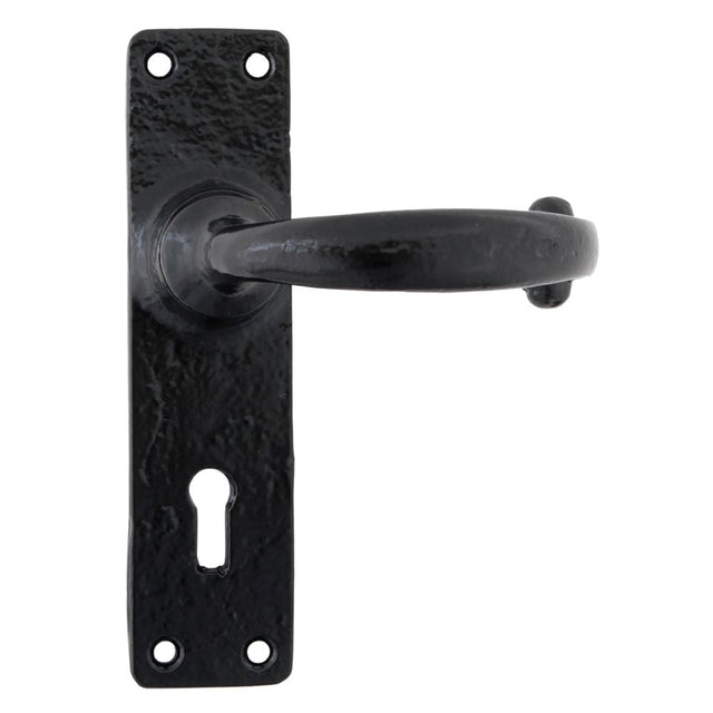 This is an image of From The Anvil - Black MF Lever Lock Set available to order from T.H Wiggans Architectural Ironmongery in Kendal, quick delivery and discounted prices.