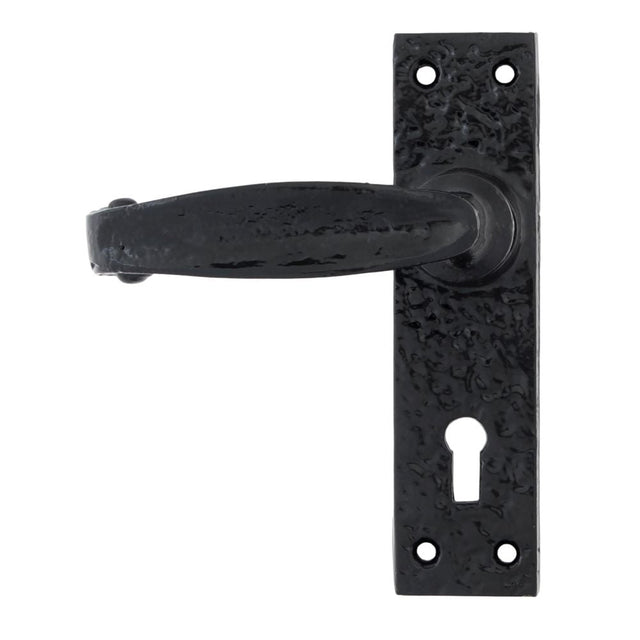 This is an image of From The Anvil - Black Lever Lock Set available to order from T.H Wiggans Architectural Ironmongery in Kendal, quick delivery and discounted prices.