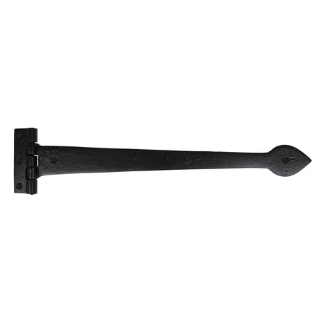 This is an image showing From The Anvil - Black Smooth 18" Cast T Hinge (pair) available from T.H Wiggans Architectural Ironmongery in Kendal, quick delivery and discounted prices