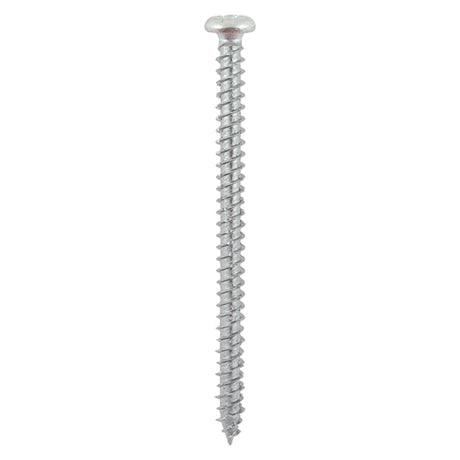 This is an image showing TIMCO Concrete Screws - TX - Pan - Zinc - 7.5 x 100 - 100 Pieces Box available from T.H Wiggans Ironmongery in Kendal, quick delivery at discounted prices.