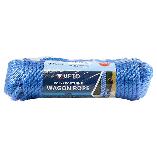 This is an image showing TIMCO Wagon Rope - Blue Polypropylene - 9mm x 27m - 1 Each Unit available from T.H Wiggans Ironmongery in Kendal, quick delivery at discounted prices.