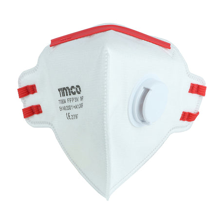 This is an image showing TIMCO FFP3 Fold Flat Masks with Valve - One Size - 3 Pieces Bag available from T.H Wiggans Ironmongery in Kendal, quick delivery at discounted prices.