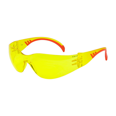 This is an image showing TIMCO Comfort Safety Glasses - Amber - One Size - 1 Each Bag available from T.H Wiggans Ironmongery in Kendal, quick delivery at discounted prices.