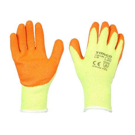 This is an image showing TIMCO Eco-Grip Gloves - Crinkle Latex Coated Polycotton - Large - 1 Each Backing Card available from T.H Wiggans Ironmongery in Kendal, quick delivery at discounted prices.