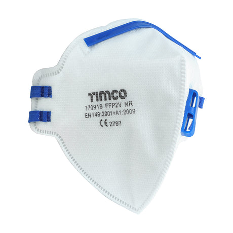 This is an image showing TIMCO FFP2 Fold Flat Masks with Valve - One Size - 3 Pieces Bag available from T.H Wiggans Ironmongery in Kendal, quick delivery at discounted prices.