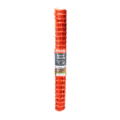 This is an image showing TIMCO Barrier Fencing - Orange - 1m x 50m - 1 Each Bag available from T.H Wiggans Ironmongery in Kendal, quick delivery at discounted prices.