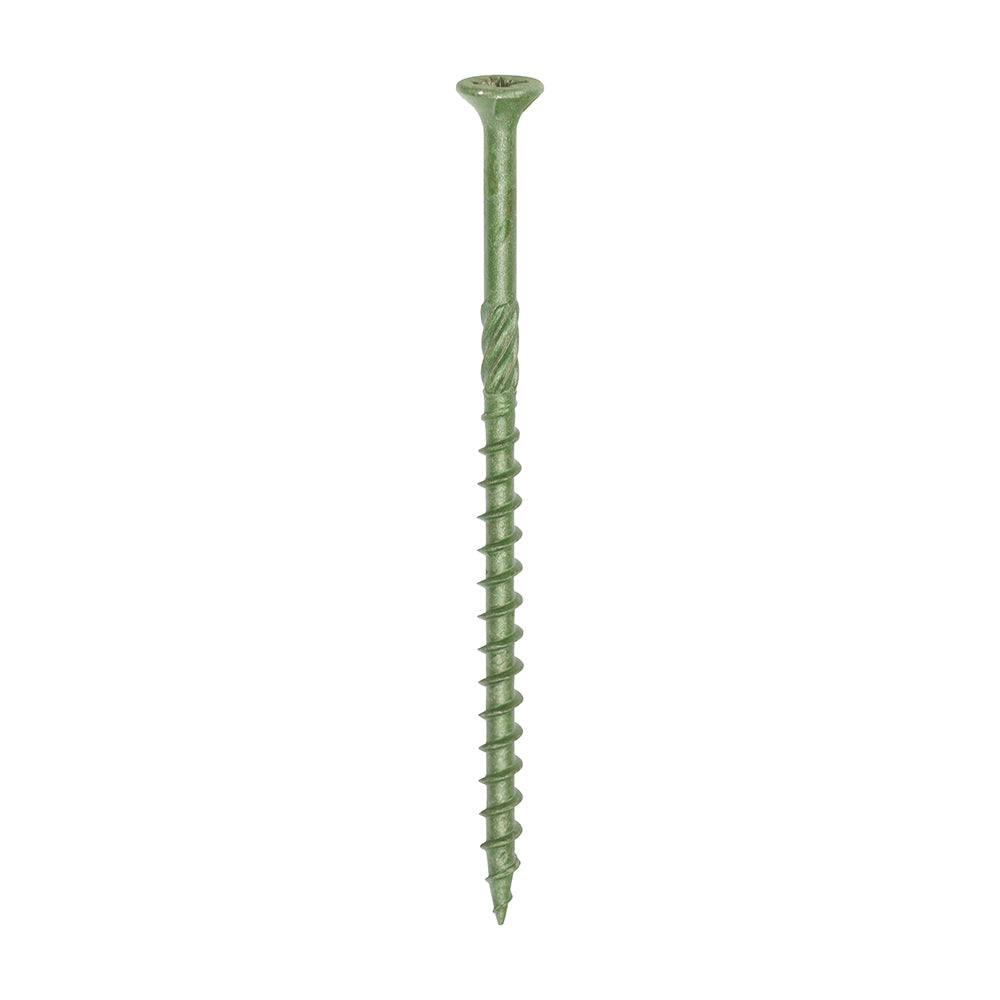 This is an image showing TIMCO Decking Screws - PZ - Double Countersunk - Exterior - Green - 4.5 x 80  - 200 Pieces Box available from T.H Wiggans Ironmongery in Kendal, quick delivery at discounted prices.