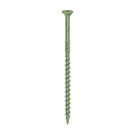 This is an image showing TIMCO Decking Screws - PZ - Double Countersunk - Exterior - Green - 4.5 x 80  - 200 Pieces Box available from T.H Wiggans Ironmongery in Kendal, quick delivery at discounted prices.