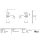 This is an image showing From The Anvil - Natural Textured Curly Lever Latch Set available from trade door handles, quick delivery and discounted prices