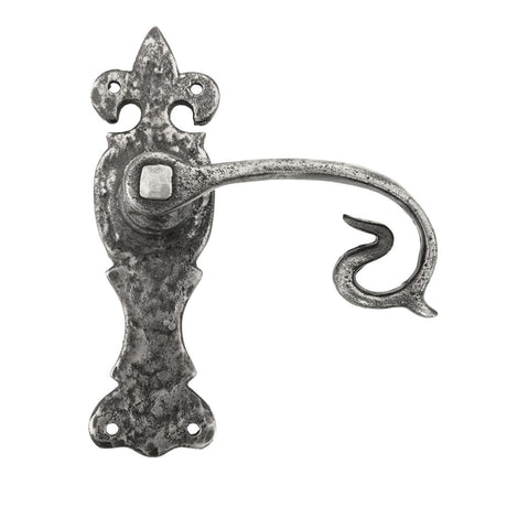 This is an image of From The Anvil - Natural Textured Curly Lever Latch Set available to order from T.H Wiggans Architectural Ironmongery in Kendal, quick delivery and discounted prices.