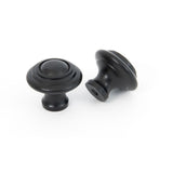 This is an image showing From The Anvil - Black Ringed Cabinet Knob - Small available from T.H Wiggans Architectural Ironmongery in Kendal, quick delivery and discounted prices