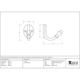 This is an image showing From The Anvil - Black Coat Hook available from trade door handles, quick delivery and discounted prices