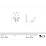 This is an image showing From The Anvil - Natural Smooth Coat Hook available from trade door handles, quick delivery and discounted prices
