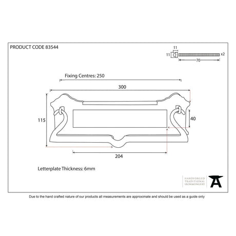 This is an image showing From The Anvil - Polished Brass Postal Letter Plate available from trade door handles, quick delivery and discounted prices