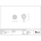 This is an image showing From The Anvil - Polished Brass Spiral Cabinet Knob - Small available from trade door handles, quick delivery and discounted prices