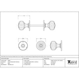 This is an image showing From The Anvil - Black Flower Mortice Knob Set available from trade door handles, quick delivery and discounted prices