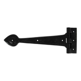 This is an image showing From The Anvil - Black Textured 12" Cast T Hinge (pair) available from T.H Wiggans Architectural Ironmongery in Kendal, quick delivery and discounted prices