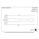 This is an image showing From The Anvil - Black Textured 18" Cast T Hinge (pair) available from T.H Wiggans Architectural Ironmongery, quick delivery and discounted prices