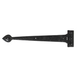 This is an image showing From The Anvil - Black Textured 18" Cast T Hinge (pair) available from T.H Wiggans Architectural Ironmongery in Kendal, quick delivery and discounted prices