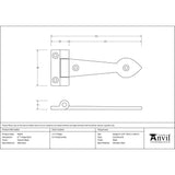 This is an image showing From The Anvil - Black Smooth 6" Cast T Hinge (pair) available from T.H Wiggans Architectural Ironmongery, quick delivery and discounted prices