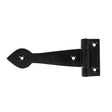 This is an image showing From The Anvil - Black Smooth 6" Cast T Hinge (pair) available from T.H Wiggans Architectural Ironmongery in Kendal, quick delivery and discounted prices