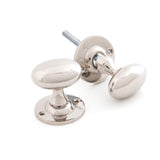 This is an image of From The Anvil - Polished Nickel Oval Mortice/Rim Knob Set available to order from T.H Wiggans Architectural Ironmongery in Kendal, quick delivery and discounted prices.