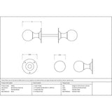 This is an image showing From The Anvil - Polished Nickel Ball Mortice Knob Set available from trade door handles, quick delivery and discounted prices