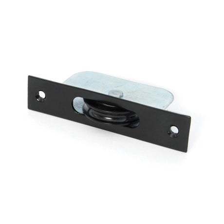 This is an image showing From The Anvil - Black Square Ended Sash Pulley 75kg available from T.H Wiggans Architectural Ironmongery in Kendal, quick delivery and discounted prices